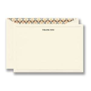 Brown Embossed Striped Thank You Card