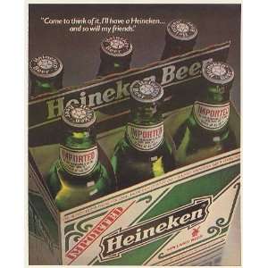  1983 Heineken Beer Six Pack Bottles Print Ad (53082)