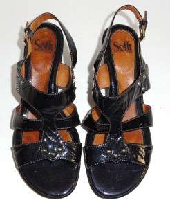 Sofft Lia Womens Navy Blue Wedge Sandals Size 8 M  
