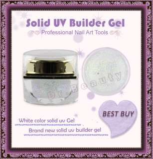 Crystal White Glitter UV Builder Gel Nail Art  