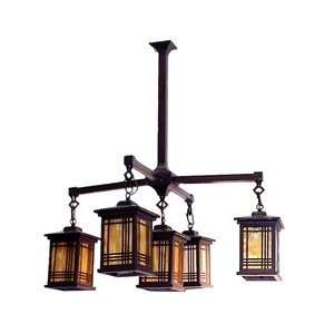 Dale Tiffany 2604/5LMH 5 Light Avery Lantern, Antique Bronze and Glass 