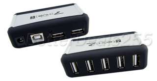 Port USB HUB Powered +AC Adapter Cable High Speed  