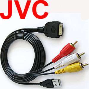 AUX INTERFACE USB RCA CABLE FOR iPOD iPHONE JVC KS U20  