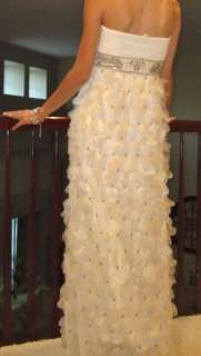   Wong Nocturne strapless white dress gown wedding 0 2 4 organza  