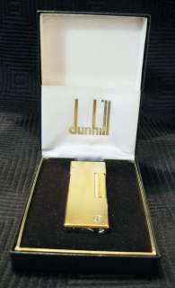 Dunhill Gold Plated Lighter, Original Box & Papers  