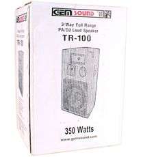 Gemsound TR100 10 350 Watt 3 Way Passive DJ Speaker Cabinet Great 