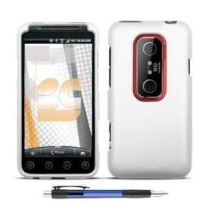  White Design Protector Hard Cover Case for HTC EVO 3D 