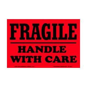  Fragile Handle with Care Label, 3 X 4, scl 507b, 500 per 