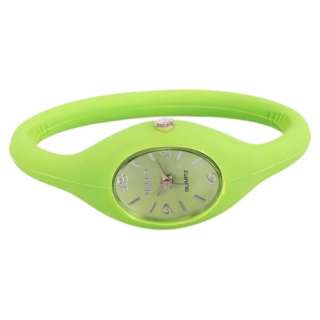 Fashion Pointer Anion Silicone Sports wrist Watch green  