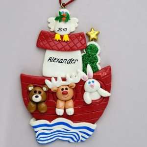  Personalized Noahs Ark Christmas Ornament: Home & Kitchen