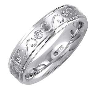  Platinum Unique Diamond Wedding Ring (0.24ct) Jewelry