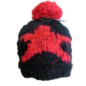  Black with Red Star Bulky Knit Ski Beanie Hat Toys 