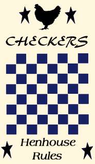 Stencil Primitive Checkerboard with Chicken Hen Stars  