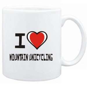  Mug White I love Mountain Unicycling  Sports