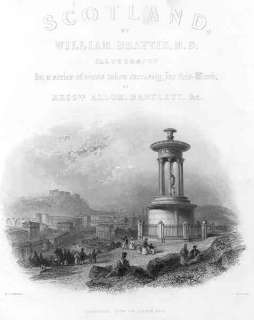 SCOTLAND EDINBURGH fr Calton Hill.Victorian Print.1838  