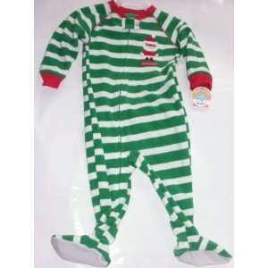   Footed Pajamas Blanket Sleeper   24 Months Green Stripes Baby