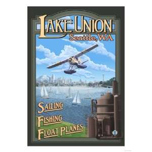 Lake Union Float Plane, Seattle, Washington Giclee Poster 