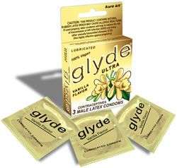 Glyde Ultra   Vanilla Flavor Male Latex Condom   3 Pack  