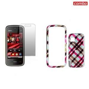  Nokia Nuron 5230 Combo Hot Pink Plaid Design Protective 