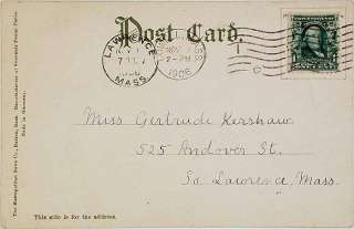   1906 City Hall Lowell MA Massachusetts Vintage Undivided Back Postcard