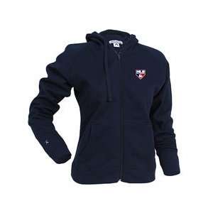 MLB Network Womens Hoody Full Zip Sweatshirt by Antigua   Navy Extra 