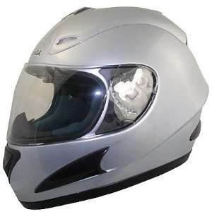  Hawk DOT Silver Solid Full Face Helmet   Size  Medium 