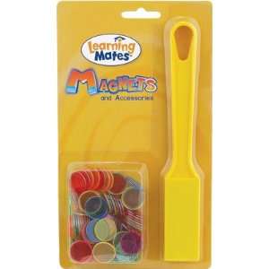  Magnetic Wand with 100 Steel Ringed Chips Assorted Colors 