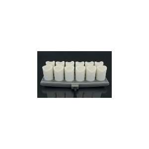   Flameless Candle Set w/ 12 Silicone Amber Candles: Home & Kitchen
