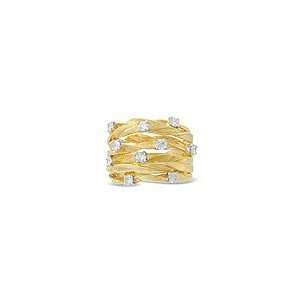  ZALES Diamond Twisted Bar Band in 14K Gold 3/4 CT. T.W 