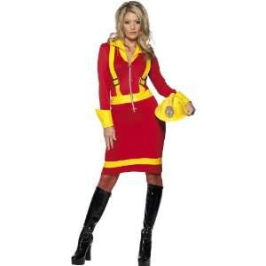  Smiffys Ladies Firefighter Pencil Fancy Dress Costume Size 