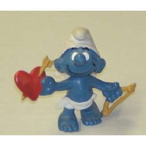  Vintage Smurfs PVC Figure : Valentines DAY Cupid Smurf 
