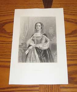   Isabella of Spain 1861 Fine Engraved Portrait of Spanish Aristocrat