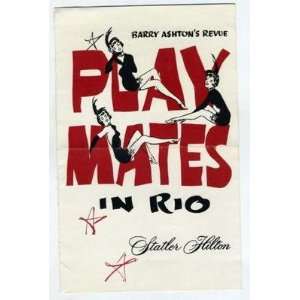  Play Mates in Rio Program Staler Hilton LA 1960s 