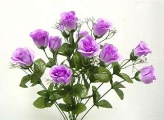 84 LAVENDER LILAC Long Stem Silk Rose Buds Wedding Bouquet Centerpiece 