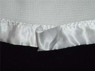   Neutral Unisex White Thermal Acrylic Blanket Silky Satin Binding