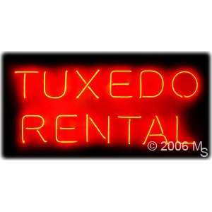 Neon Sign   Tuxedos Rental   Large 13 x 32  Grocery 