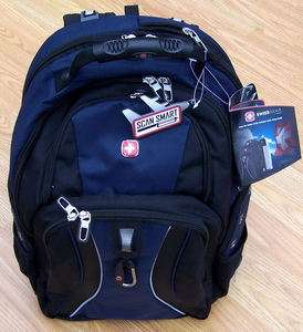New 17 Blue Black Swiss Army Laptop Backpack Back Pack  