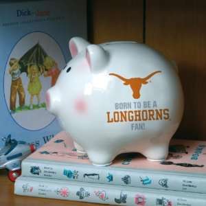 TEXAS LONGHORNS Born To Be Personalized Team Logo PIGGY BANK (6 x 4 