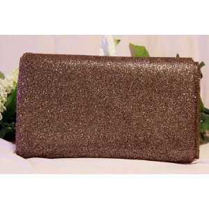  Premium Glitter Tulle Fabric 6 inch 25 Yards, Brown 