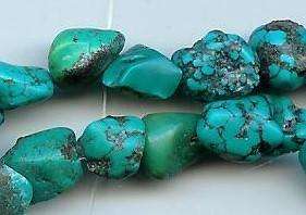 Real Turquoise Loose Nugget Beads Craft or Jewelery 16 Inch Strand Lot 