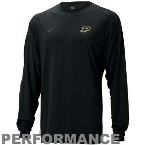   Purdue Boilermakers Black Performance Basic Loose Long Sleeve T shirt