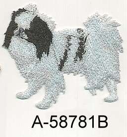 Black Japanese Chin Dog Breed Embroidery Patch Applique  