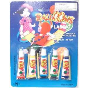  Plastic Balloons Kit: Tubes of Balloons 5 Pack Assorted 