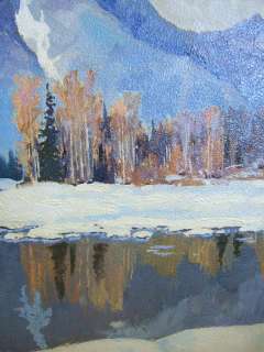 1963 Colorado Mountain Landscape Oil Painting William Burns Aspen 