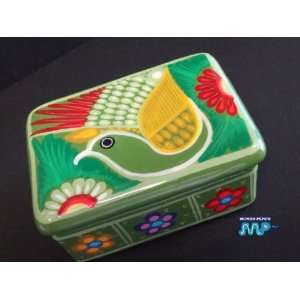  Mexican Ceramic Jewelry Box Trinket Handpainted Folk Art 