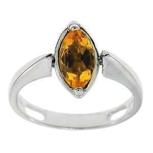   cut Diamond and Citrine cocktail, right hand ring in 14k white gold