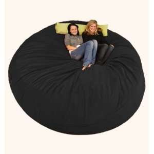  8Ft Comfy Sack Bean Bag Chair, Black Micro Suede: Home 