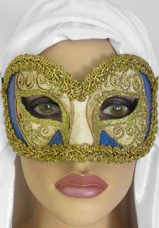Wearable Gold Raised Scroll Embroidery Venetian Carnival Mask