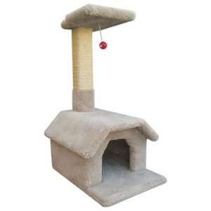  Wood Cat Perch Cat House, Gray Carpet: Pet Supplies