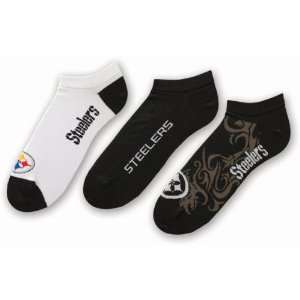  For Bare Feet Pittsburgh Steelers Mens 3 Pack Socks Large 